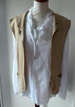 Vintage Obelisque geel dames gilet - Maat M, Maat 38/40 (M), Obelisque, Geel, Ophalen of Verzenden