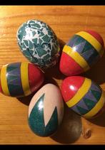 5 Paaseieren, 3 verschillende kleuren en motieven, paasei ei, Ophalen of Verzenden