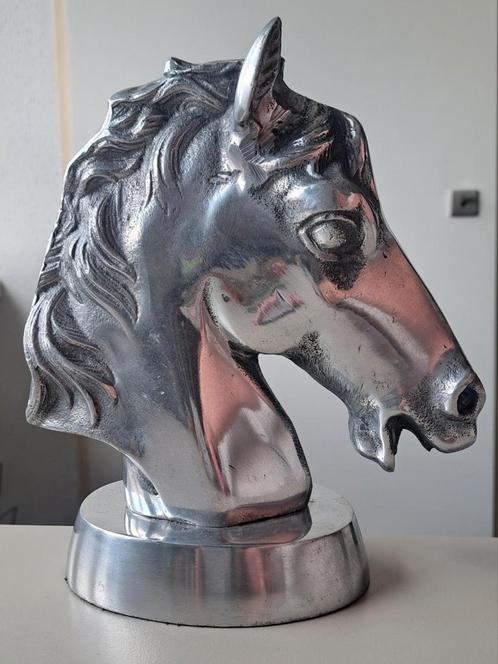 Aluminium Paardenhoofd - 22,5 cm Hoog, Antiek en Kunst, Kunst | Beelden en Houtsnijwerken, Ophalen of Verzenden