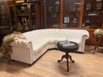 The Chesterfield brand hoekbank wit leer, Ophalen, Zo goed als nieuw, Vierpersoons of meer, Leer
