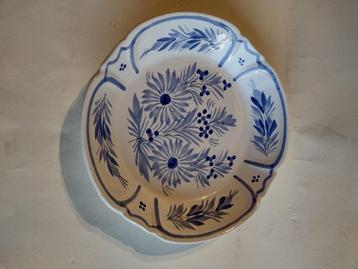 Quimper bord A. Breton blauw/wit doorsnee 21 cm beschikbaar voor biedingen
