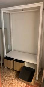 Witte Kledingkast met Opbergmanden, Huis en Inrichting, Kasten | Kledingkasten, Ophalen, Met plank(en), 100 tot 150 cm, Zo goed als nieuw