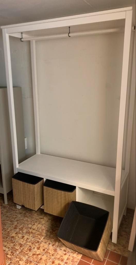 Witte Kledingkast met Opbergmanden, Huis en Inrichting, Kasten | Kledingkasten, Zo goed als nieuw, 150 tot 200 cm, 100 tot 150 cm