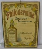 oude kartonnen art nouveau reclame Philodermine, Verzenden, Gebruikt, Reclamebord