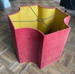 Rode Velours Lampenkap - Gouden Binnenkant, Huis en Inrichting, Ophalen, Uniek, 25 tot 50 cm, Vierkant