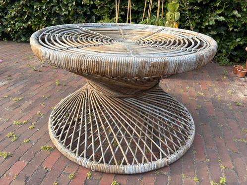 Leuke Ibiza / Boho salontafel / bijzettafel diameter 80 cm!, Tuin en Terras, Tuintafels, Gebruikt, Rond, Overige materialen, Ophalen