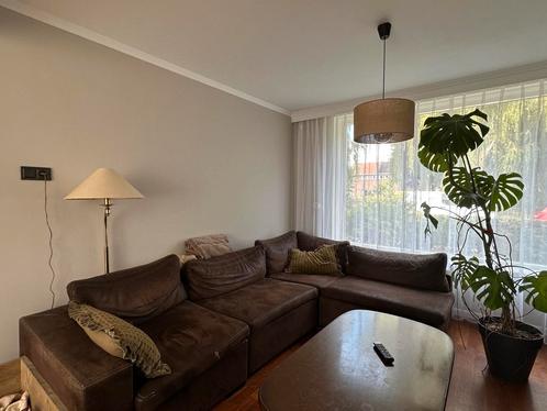 Modulaire bank in chocoladebruin., Huis en Inrichting, Banken | Sofa's en Chaises Longues, Gebruikt, Vierpersoons of meer, Leer