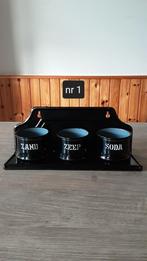 EMAILLE ZWART ZAND ZEEP EN SODA MET REKJE EN GOUDEN BIES  BK, Antiek en Kunst, Ophalen of Verzenden
