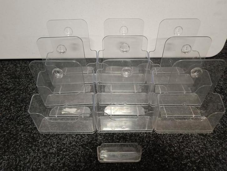9 stuks A5 folder/flyer houder en 1 visitekaartje houder., Diversen, Bureau-accessoires, Zo goed als nieuw, Ophalen
