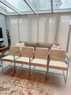 Harvink leren design eetkamerstoelen, Huis en Inrichting, Stoelen, Ophalen, Gebruikt, Wit, Metaal