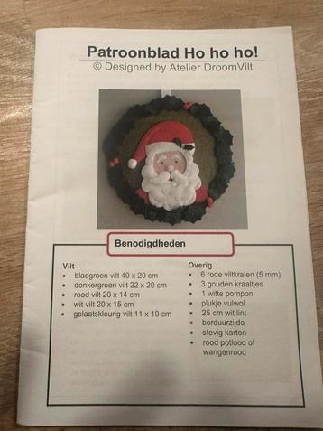 Ho ho ho! Patroonblad Atelier Droomvilt kerstman hanger vilt beschikbaar voor biedingen