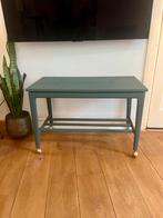 Leuk tafeltje groen krijtverf & gouden rolpootjes, Ophalen, 50 tot 100 cm, Zo goed als nieuw, 25 tot 50 cm