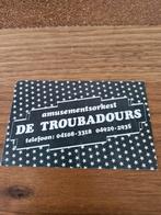 1329 Sticker Amusementsorkest De Troubadours, Verzamelen, Ophalen of Verzenden, Zo goed als nieuw, Overige typen