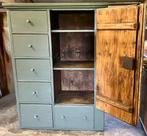 Oude houten grutterskast, spekkast, kruidenierskast, Antiek en Kunst, Antiek | Meubels | Kasten, Ophalen