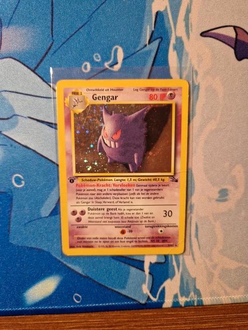 Gengar First Edition Fossil Played NL, Hobby en Vrije tijd, Verzamelkaartspellen | Pokémon, Gebruikt, Losse kaart, Foil, Ophalen of Verzenden