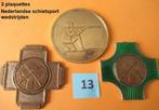 leuke set van 3 stuks SCHIETSPORT plaquettes, Ophalen of Verzenden, Nieuw