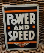 Harley Davidson Power and Speed Emaille Bord, Verzamelen, Ophalen of Verzenden, Gebruikt, Reclamebord