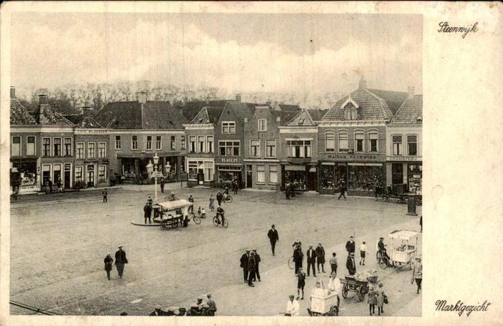 Marktgezicht- Steenwijk, Verzamelen, Ansichtkaarten | Nederland, Gelopen, Overijssel, Voor 1920, Ophalen of Verzenden