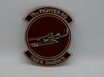 US Air Force patch 75th Fighter Squadron Tiger Sharks desert, Verzenden, Luchtmacht, Amerika, Embleem of Badge
