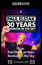 DJ PAUL ELSTAK 30 YEARS RAINBOW IN THE SKY,3 TICKETS, 15 NOV, Tickets en Kaartjes, Drie personen of meer, November