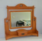 Oude Amsterdamse school spiegel met tulp decoraties, Ophalen, Gebruikt, Vierkant, 75 tot 100 cm