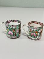2 Antieke Chinese Rose Porcelain Teacup porselein theekopjes, Antiek en Kunst, Antiek | Servies los, Ophalen of Verzenden