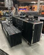 Dressoir Sleeperwood Zwart/Zilver 180cm - Showroom Sale!, Huis en Inrichting, Kasten | Dressoirs, 150 tot 200 cm, Ophalen of Verzenden