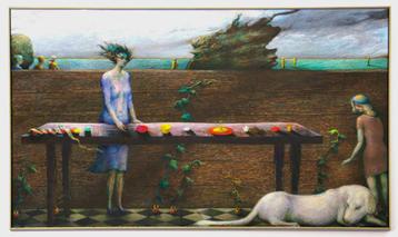 Surrealistische voorstelling - Jan Houwe Kuiper 1928-2017 beschikbaar voor biedingen