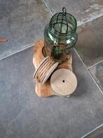 Houten plank met waxinelichthouder, Huis en Inrichting, Woonaccessoires | Kandelaars en Kaarsen, Ophalen of Verzenden, Zo goed als nieuw