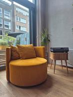Loveseat Mosterdgeel Ribstof, Ophalen, Tweepersoons, 75 tot 100 cm, Zo goed als nieuw