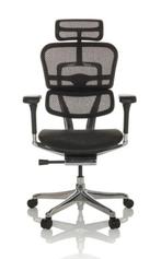 NEW ERGOHUMAN Ergonomische Bureaustoel Rug Mesh/Zitting Stof, Huis en Inrichting, Bureaustoelen, Zwart, Nieuw, Ophalen of Verzenden