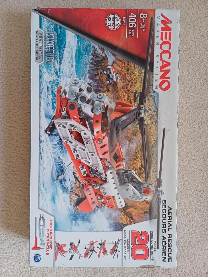 Meccano Helikopter - Aerial Rescue, Kinderen en Baby's, Speelgoed | Duplo en Lego, Zo goed als nieuw, Complete set, Ophalen of Verzenden