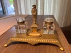 Antieke messing bureau inktpotset, Ophalen of Verzenden