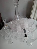 3 x kristal karaf en 10 glazen, Antiek en Kunst, Antiek | Glas en Kristal, Ophalen of Verzenden
