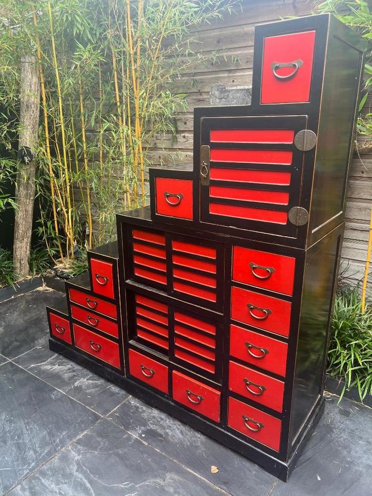 Chinees Japanse trapkast ladekast roomdivider Chinese, Huis en Inrichting, Kasten | Ladekasten, Gebruikt, 150 tot 200 cm, 150 tot 200 cm