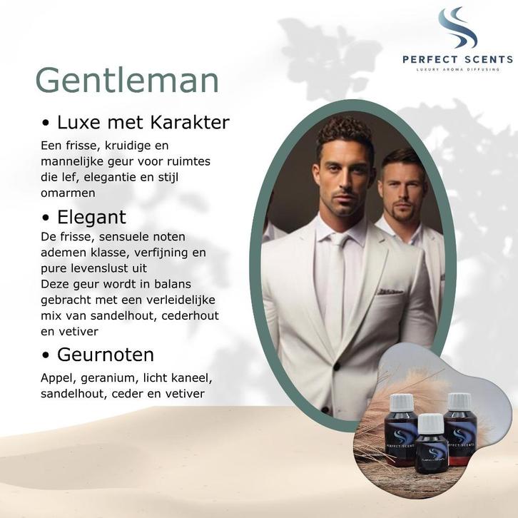 20% Korting - Gentleman - Aroma voor Geurmachines, Huis en Inrichting, Woonaccessoires | Overige, Nieuw, Ophalen of Verzenden