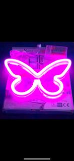 Roze neon vlinder lamp, Nieuw, Ophalen of Verzenden, Neon lamp