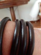 Side endless donkerbruin leren armband., Sieraden, Tassen en Uiterlijk, Armbanden, Ophalen of Verzenden, Zo goed als nieuw, Bruin