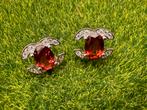 Zilveren Oorbellen Granaat & Zirkonia Kerstcadeau, Sieraden, Tassen en Uiterlijk, Oorbellen, Nieuw, Ophalen of Verzenden, Met edelsteen