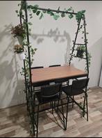 Bartafelset met 4 stoelen en 3 bloempotten., Tuin en Terras, Ophalen of Verzenden, Zo goed als nieuw, Aluminium