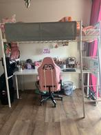 IKEA Hoogslaper vitval met bureau en lattenbodem, Gebruikt, Eenpersoons, 160 tot 180 cm, Ophalen of Verzenden