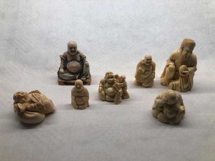 Hotei Lachende Boeddha Miniatuur Collectie, Antiek en Kunst, Kunst | Beelden en Houtsnijwerken, Ophalen of Verzenden