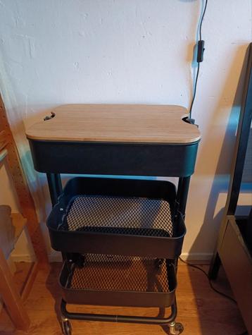 IKEA Roltafel / Trolley matzwart bamboe oplegblad raskog beschikbaar voor biedingen