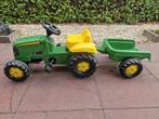 John Deere Traptractor met 2 Aanhangers, Kinderen en Baby's, Speelgoed | Buiten | Voertuigen en Loopfietsen, Ophalen, Gebruikt