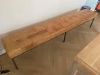 Cognac kleur leren industrial eettafel bank, Ophalen, Overige materialen, Minder dan 50 cm, 200 cm of meer