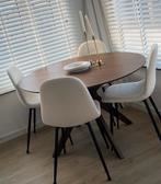 Eettafel set met 4 stoelen, Ophalen, 100 tot 150 cm, Rond, Zo goed als nieuw