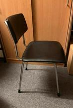 Salon/Wachtkamer/bureau stoel ijzer zwart leer, Huis en Inrichting, Stoelen, Ophalen, Zwart, Leer, Zo goed als nieuw