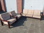 Vintage jaren 60/70 bankstel, pallissander hout, Huis en Inrichting, Banken | Bankstellen, Ophalen, Gebruikt, Hout