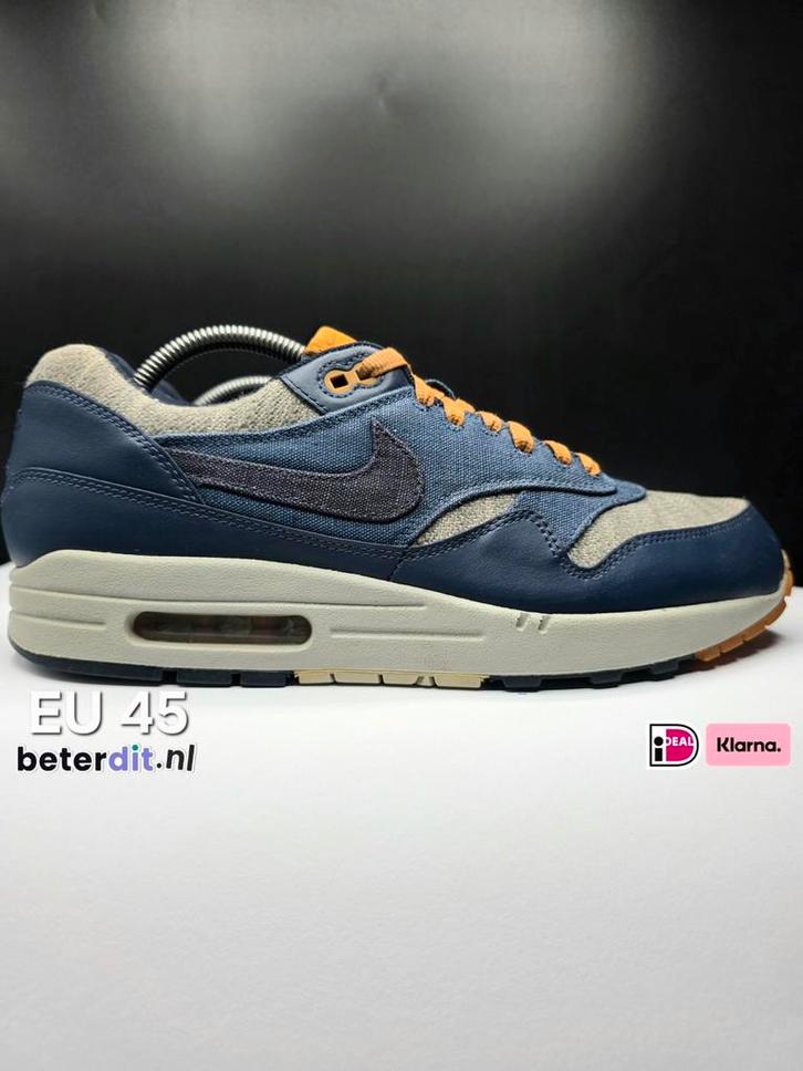 Nike Air Max 1 'Twill Midnight Navy Grey'
Maat: 45, Kleding | Heren, Schoenen, Zo goed als nieuw, Sneakers of Gympen, Blauw, Ophalen of Verzenden