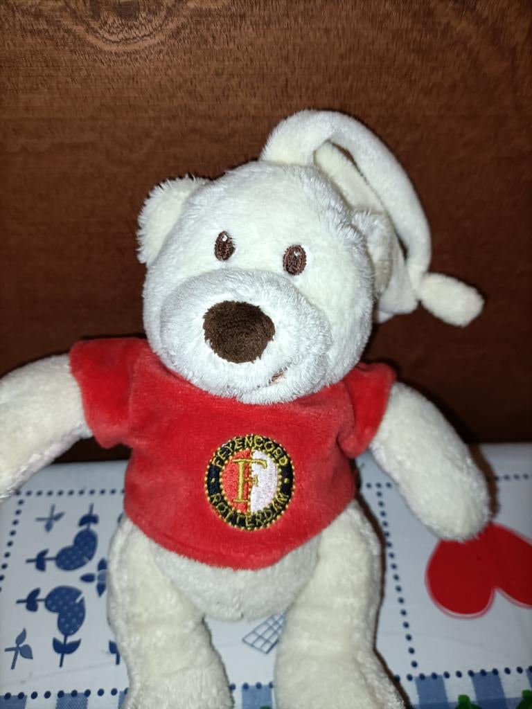 Feyenoord beer knuffel met slaapliedje 20 cm groot, Ophalen of Verzenden, Zo goed als nieuw, Beer